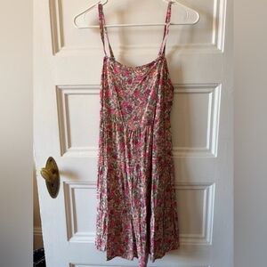 Floral Spaghetti Strap Midi Dress - Pink Floral
